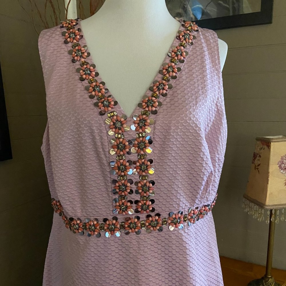 Boden Lilac Dress with Bead Accents